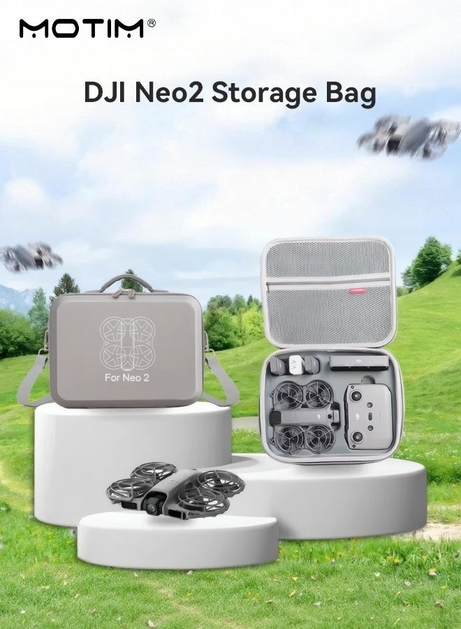 موتيم حقيبة حمل طائرة DJI Neo 2 بدون طيار، حقيبة سفر محمولة على الكتف لطائرة DJI Neo بدون طيار، وحقيبة تخزين واقية محمولة باليد لإكسسوارات مجموعة DJI Neo Fly More Combo - Image 2